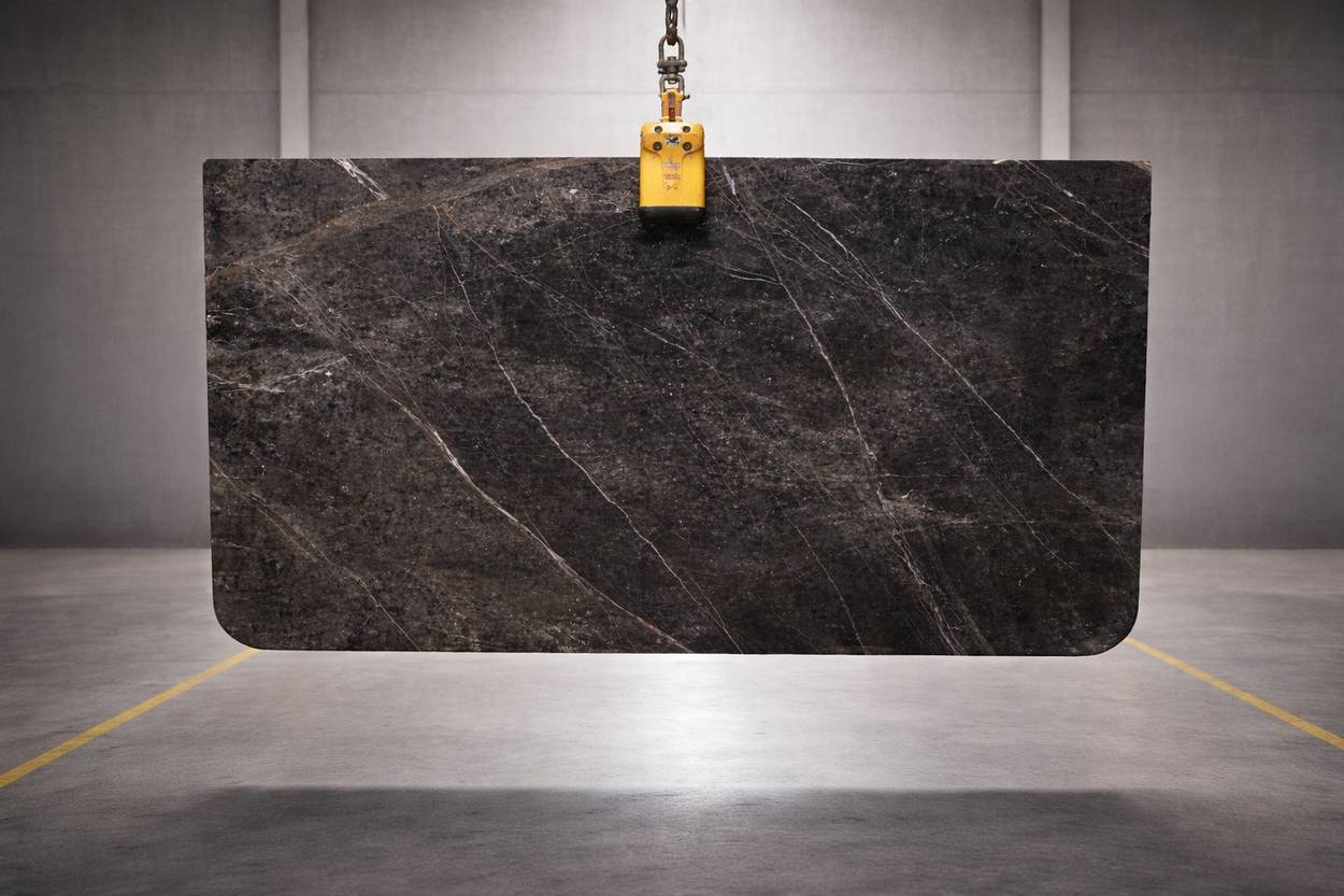 Midnight Black natural stone slab